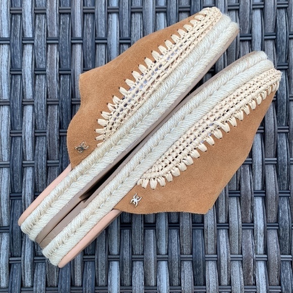 LIKE NEW Sam Edelman Austin Suede Espadrille Mules - Caramel - Picture 4 of 15